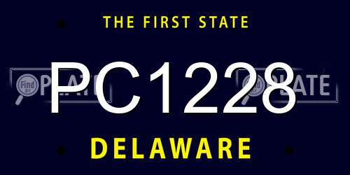 PC1228 Delaware License Plate