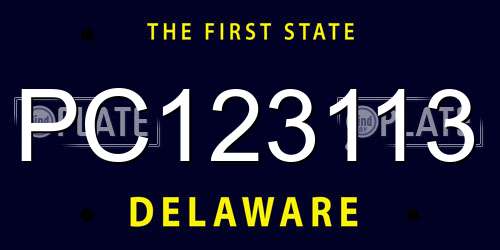 PC123113 Delaware License Plate