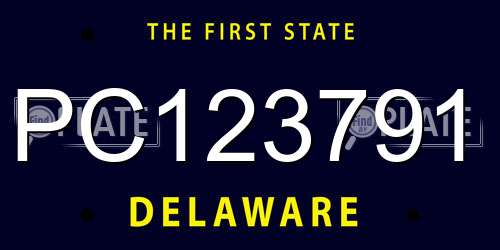 PC123791 Delaware License Plate