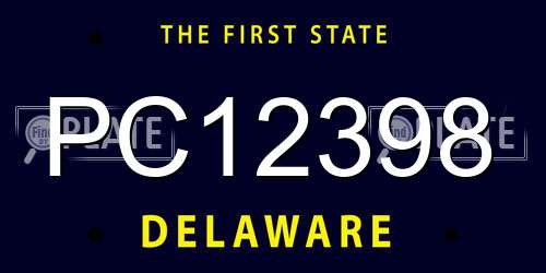 PC12398 Delaware License Plate