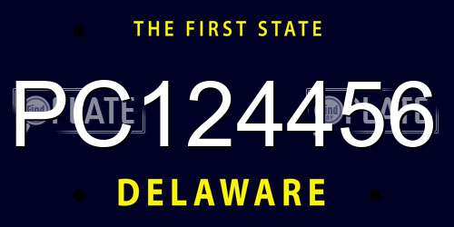 PC124456 Delaware License Plate