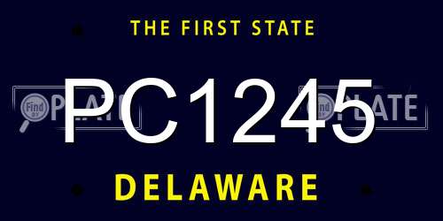 PC1245 Delaware License Plate