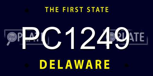 PC1249 Delaware License Plate