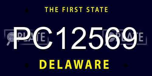 PC12569 Delaware License Plate