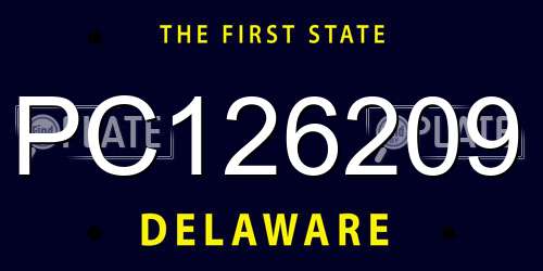 PC126209 Delaware License Plate