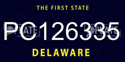 PC126335 Delaware License Plate
