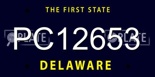 PC12653 Delaware License Plate