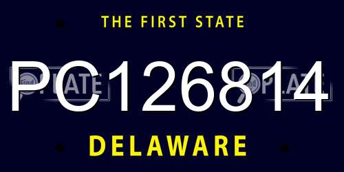 PC126814 Delaware License Plate