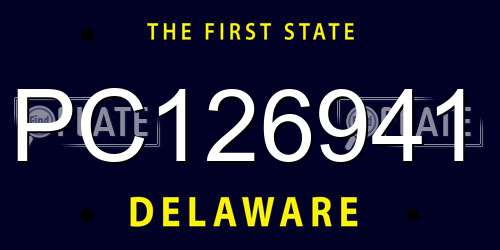 PC126941 Delaware License Plate