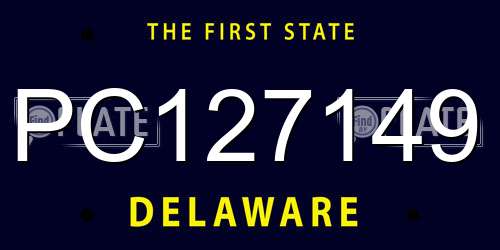 PC127149 Delaware License Plate