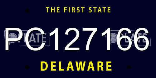 PC127166 Delaware License Plate
