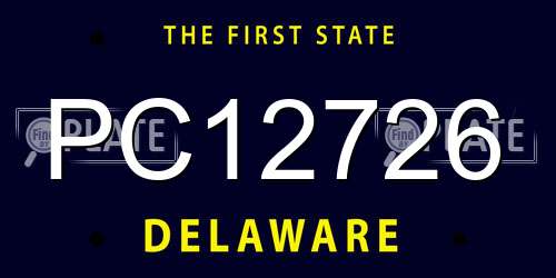 PC12726 Delaware License Plate