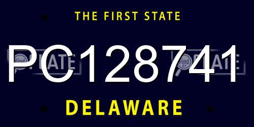 PC128741 Delaware License Plate