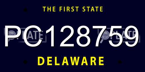 PC128759 Delaware License Plate