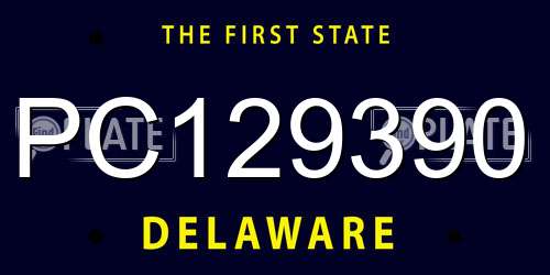 PC129390 Delaware License Plate