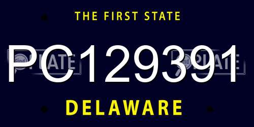 PC129391 Delaware License Plate