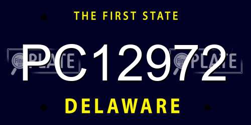 PC12972 Delaware License Plate