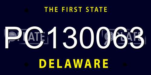 PC130063 Delaware License Plate