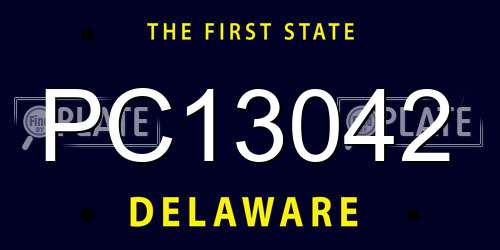 PC13042 Delaware License Plate