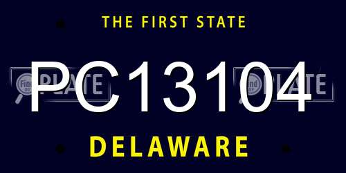PC13104 Delaware License Plate