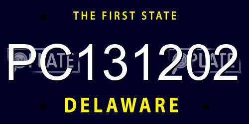 PC131202 Delaware License Plate