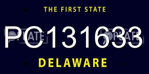 PC131633 Delaware License Plate