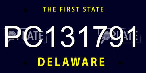 PC131791 Delaware License Plate