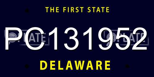 PC131952 Delaware License Plate