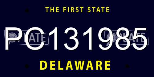 PC131985 Delaware License Plate