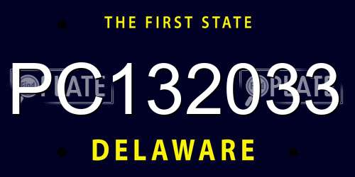 PC132033 Delaware License Plate