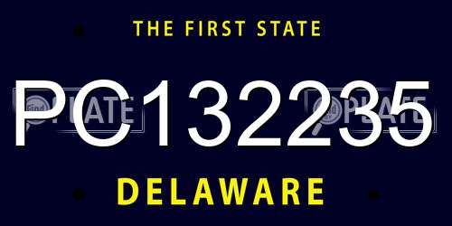 PC132235 Delaware License Plate