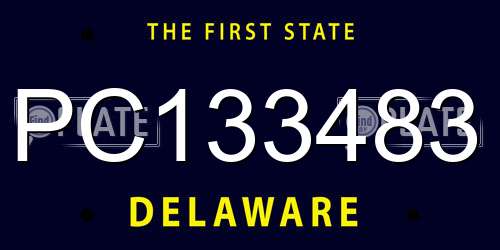 PC133483 Delaware License Plate