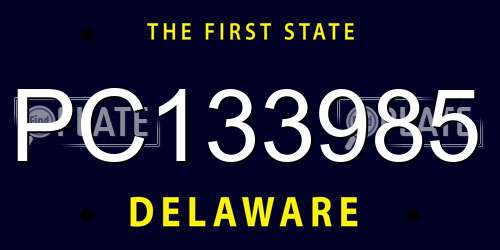 PC133985 Delaware License Plate