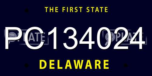 PC134024 Delaware License Plate