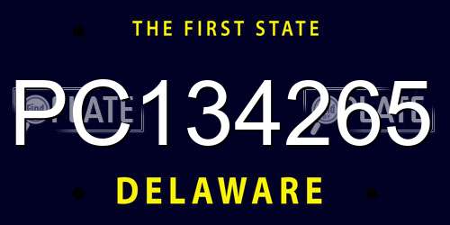 PC134265 Delaware License Plate