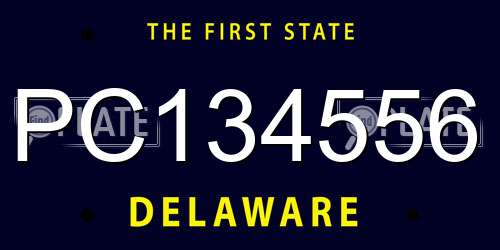 PC134556 Delaware License Plate