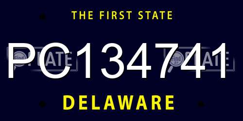 PC134741 Delaware License Plate