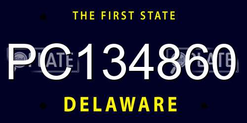 PC134860 Delaware License Plate