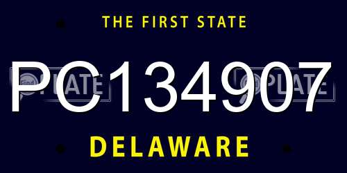 PC134907 Delaware License Plate