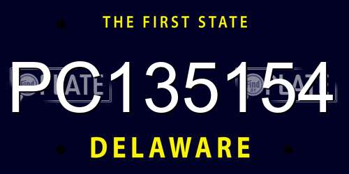 PC135154 Delaware License Plate