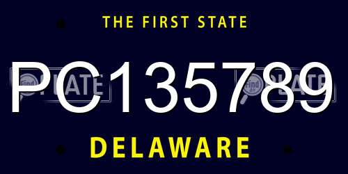 PC135789 Delaware License Plate