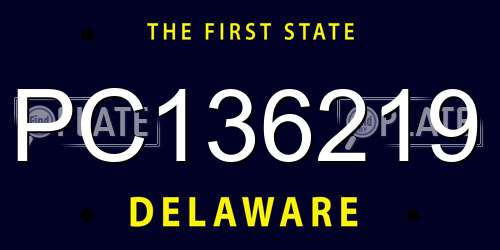 PC136219 Delaware License Plate