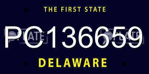 PC136659 Delaware License Plate