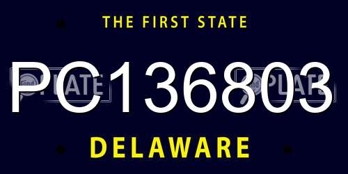 PC136803 Delaware License Plate