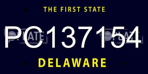 PC137154 Delaware License Plate