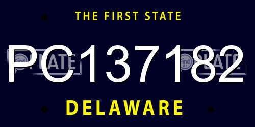 PC137182 Delaware License Plate