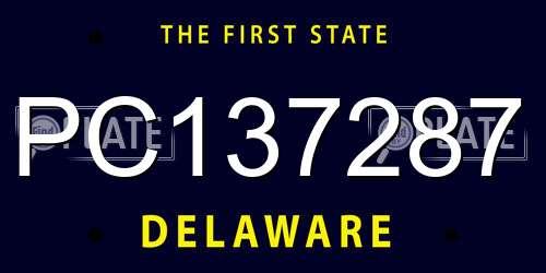 PC137287 Delaware License Plate