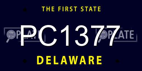 PC1377 Delaware License Plate