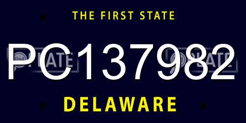 PC137982 Delaware License Plate