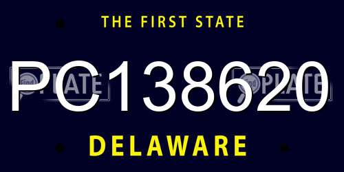 PC138620 Delaware License Plate